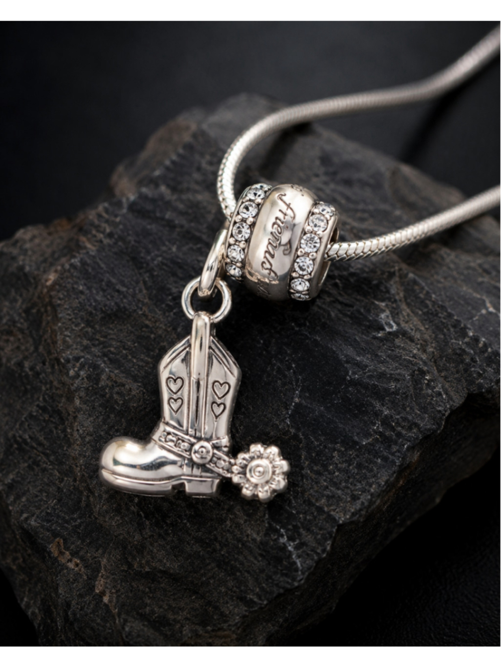 Silver Tone Cowboy Boot Charm Necklace – Y2K Western Style - Picture 2 of 4